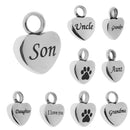 Animal Paw On Heart Cat Dog Cremation Keepsake Memorial Ashes Urn Pendants