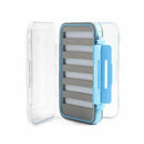 Two-Sided Waterproof Fly Box Slit Foam Fly Fishing Box Blue + transparent 1 A3E4