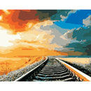 Painting By Numbers Kit DIY Sky Railway Hand Painted Canvas Oil Art Picture