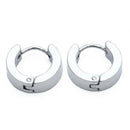 Pair Hoop Huggie Earrings Titanium Steel 4mm x 9mm White
