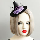 Hat Hair Clip Purple Flowers Witch Elf Hat with Metal Hairpin Party Girl Cu
