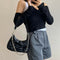 Fashion Chain Underarm Purse Female PU Pleated Shoulder Top-handle Bag Handbag
