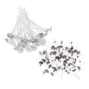 200x Waxed Wick White With Metal Tabs  For Candle Making Supply 70mm 30mm