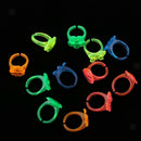 Mixed Colored Plastic Rings Kid Christmas Stocking Fillers - Pcak of 12