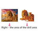 5D DIY Diamond Painting Lions Family Cross Stitch Embroidery Rhinestones