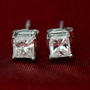 1Pair Fashion Women Men Ear Stud Earrings Solid Diamond Crystal Square Gifts