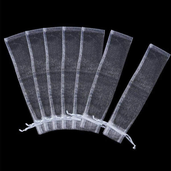 100 Pack Folding Hand Fan Pouch Drawstring Organza Bags Folding Fan Pocket  P7L7