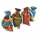 12pc Egyptian Style Jewelry Coin Pouch Print Drawstring Gift Bag Cotton Sac Q7J7