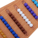 Montessori Bead Bar 1-10 Bead Stair with Tray + 10Pc 10 Beads Math Teaching