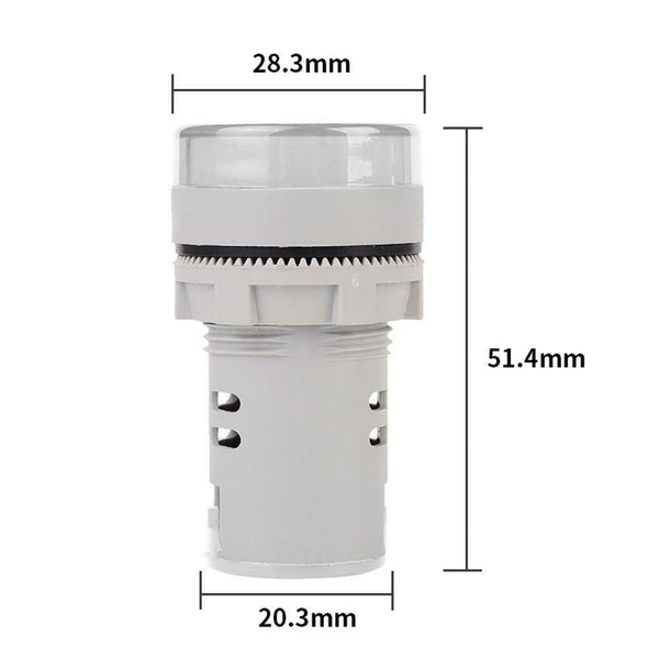 6-100V DC Digital Voltmeter Indicator LED Lamp Round Signal Light (White) A#S
