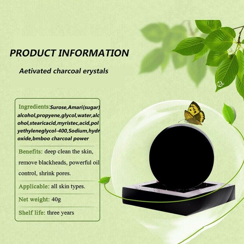 Meiyanqiong Bamboo Charcoal Handmade Soap Whitening Blackhead Remover Acne  U9J9