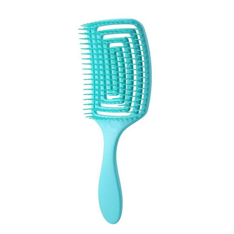 Hollow Hair Brush Scalp Massage Comb Hairdressing Styling Hairbrush (Green)