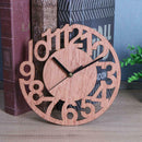 Round Wall Clock Wood Clocks Home Decorative Watch for Living Room Bedroom