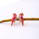 New Charm Crystal Earrings Women Loverly Animal Red Bird Ear Stud Earrings  Z