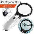 3LED Light 45X Handheld Magnifier Reading Magnifying Glass Lens Jewelry Lo Nw