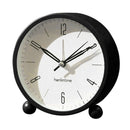 4'' Non-Ticking Quartz Battery Operated Analog Alarm Clock Nightlight Black