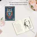 DIY Owl Special Shaped Diamond Painting 50 Page A5 Sketchbook Painting Book