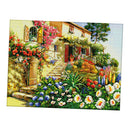 Stamped Cross Stitch Kit "Cottage" 19"x15" Printed House Design 14CT
