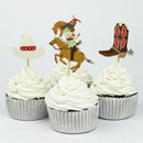 24pcs west cowboy cupcake topper birthday party cake decor supplies SP