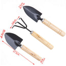 3Pcs/set Mini Garden Tool Sets Shovel Rake Spade Bonsai Tools Set Wooden Han Gw