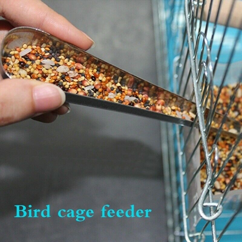 1pcs Bird Cage Stainless Steel Feeder Parrot Bird Accessory Feed ContaiSEAU