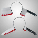 2pcs Scary Halloween Props Through Head Bloody Headband Hairband Hair Hoop  A4B9