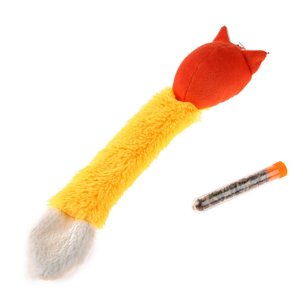 Colorful Plush False Mouse Toys Pet Cat Playing Toys With Mint Tube(Orange)