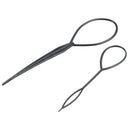 2 pcs Topsy Tail Hair Styler Hair Style Hair Twister Snare Loop Black