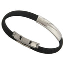 Bracelet Stainless Steel Cuff Silicone Bangle Hand Chain Men"s Jewelry Z4T7