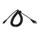 HDMI to Micro HDMI Cable Lead Cord 1080p Spring Coiled Extension Cable Black