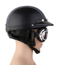 Motorcycle Motorbike Open Face Helmet Visor with Goggles - Blue