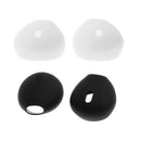 2 Pairs Silicone Earbuds Cover Eartips Protective Caps for Airpods Black + White