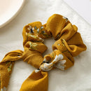 Elegant Women'S Stretch Hair Band Printed Flowers Hair Ring Bow Hair Ring P
