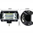 5inch 72W 2-Row LED Work Light Bar Flood Lamp for Off-road SUVs Boats Jeeps