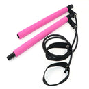 Gym Portable Pilates Bar Stick with Resistance Band for Home Sports (Pink)