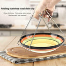 2pcs Stainless Steel Foldable Dish Plate Clip Antihot Clamp Gripper Kitchen Tool