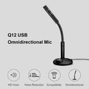 Q12 USB Desk Microphone Omnidirectional Condenser Mic with Stand for PC A