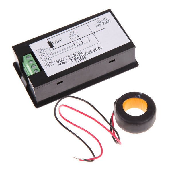 Digital LED Monitor Energy Ammeter Voltmeter AC 100A Volt Amp meter Watt Power