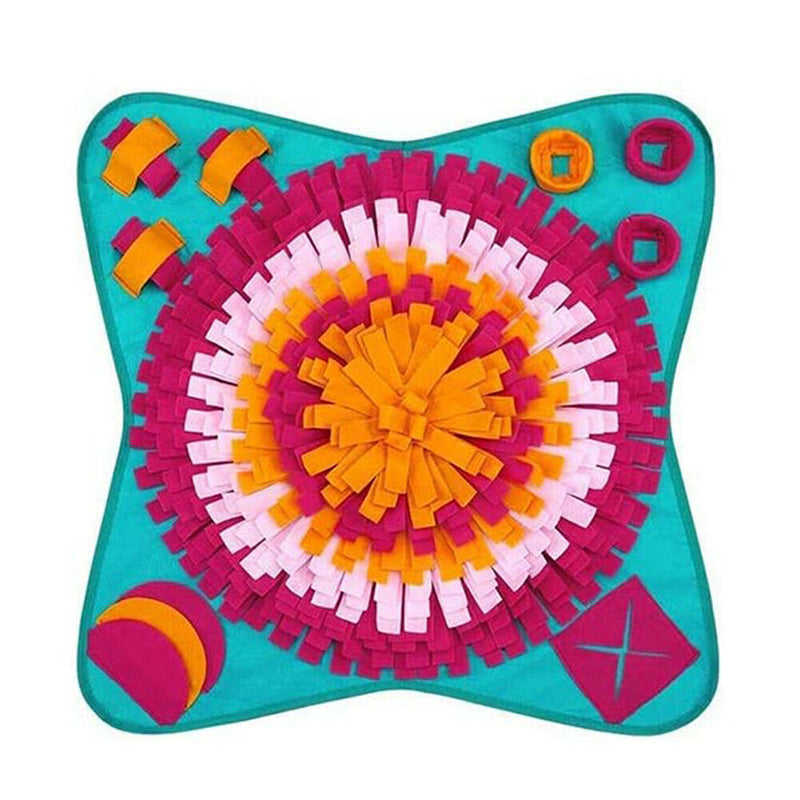 Folding Bite Resistant Flower Educational Mat Dog Foraging Training Blanket A
