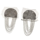 1 Pair Women Fashion Beads Tassel Punk Brooch Epaulet Shoulder Board Mark