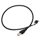 USB 2.0 Type A Male to 5 Pin Female Header Motherboard Adapter Cable 50cmME