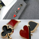 4Pcs Cartoon Poker Lapel Pin Clothes Brooches Backpack Collar Badges Jewel%!