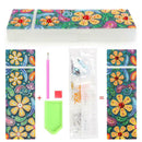 DIY Flower Special Shaped Diamond Painting 2 Grids Pencil Case Storage Box