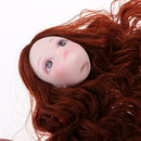 1/6 Girl BJD Makeup Face Head Sculpt Brown Hair for DOD SD DD Female Custom