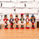 6x 12cm Christmas Nutcracker Wooden Soldier Statue Holiday Collectible Gifts