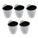 5pcs Self-watering Plant Flower Pot Wall Hanging Plastic Planter Garden white
