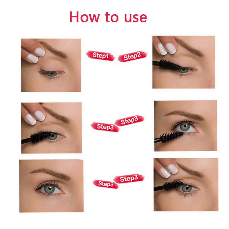 4D Silk Fiber Eyelash Mascara Extension Makeup Black Waterproof Kit Eye-Lashes&