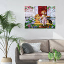 5D DIY Full Round Drill Diamond Painting Watering Girl Cross Stitch Mosaic