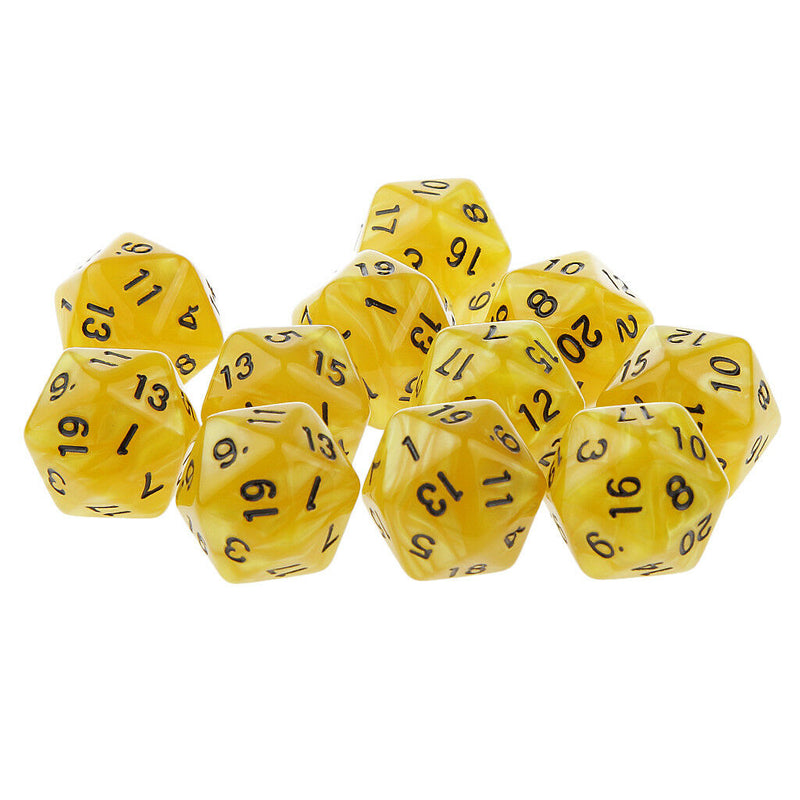 20x 20 Sided Dice D10 Polyhedral Dices Set for Dungeons &Dragons DND RPG MTG