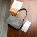 Rhinestone Women Messenger Bag Chain Party Clutch Shoulder Handbag (White)